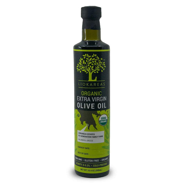 Organic Extra Virgin Olive Oil Premium Single-Source Greek EVOO with Cold-Pressed Koroneiki