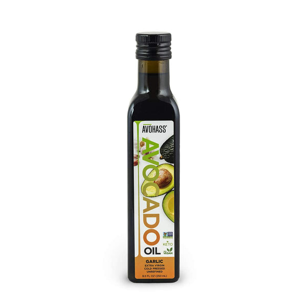 Avohass New Zealand Garlic Extra Virgin Avocado Oil, 8.5 fl oz Bottle