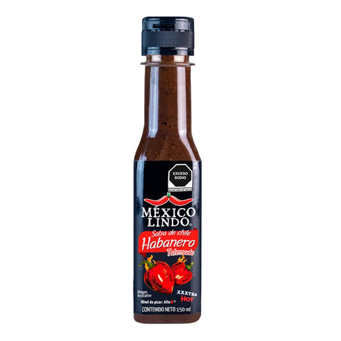 Mexico Lindo Habanero Hot Sauce Xxxtra Hot, 5 Fl Oz Bottle for Quesadillas and Nachos