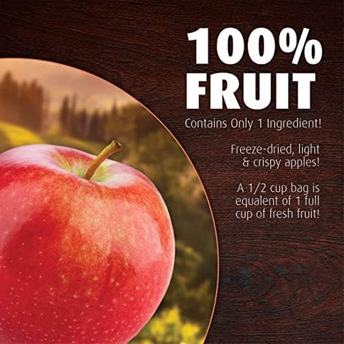 Pack, 24 100% Packaging Brothers All Natural Freeze Dried Fruit Crisps, Variety Single Serve Bags, Fuji Apple