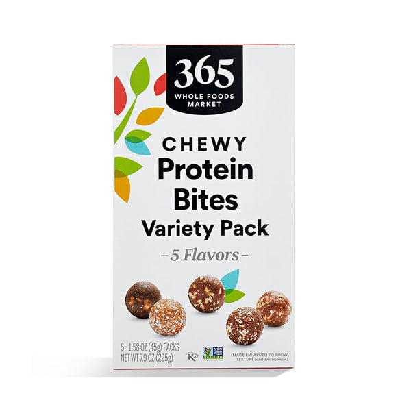 365 by Whole Foods Market, Chewy Protein Bites Variety Pack, 1.58 Ounce