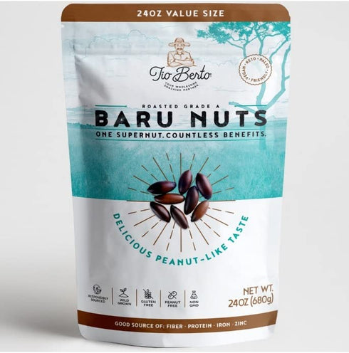 Tio Berto Keto Baru Nuts Roasted 1.5 Pound 24 oz Value Pack, Exotic Gluten