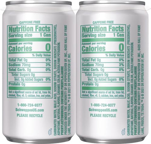 Schweppes 7.5oz 6pk Ginger Ale Zero Sugar Soda, cans