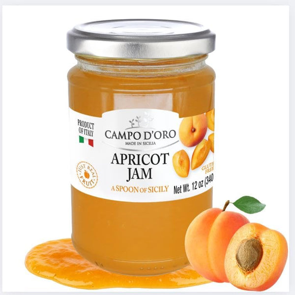 Campo D'Oro Sicilian Apricot Jam Italian Marmalade 100% Real Fruit No Additives