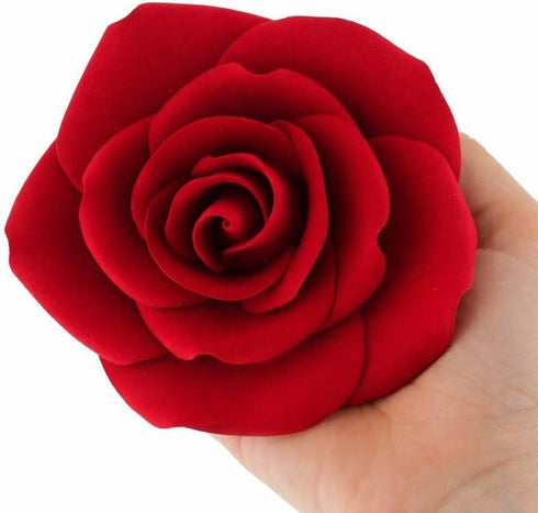 Global Sugar Art Rose Sugar Cake Flowers Jumbo 5 inch Deep Red,