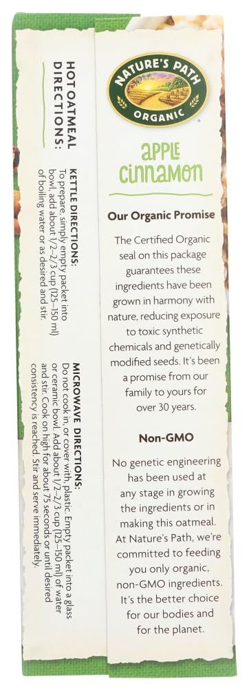 6x 8x1.75 Oz Nature's Path Apple Cinnamon Oatmeal Pouch
