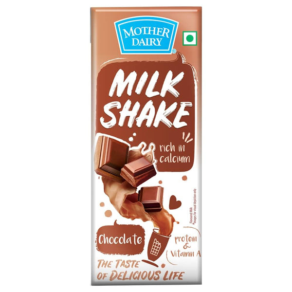 Mother Dairy Milkshake, 180ml Carton, 12 Pack (180ml, Chocolate)