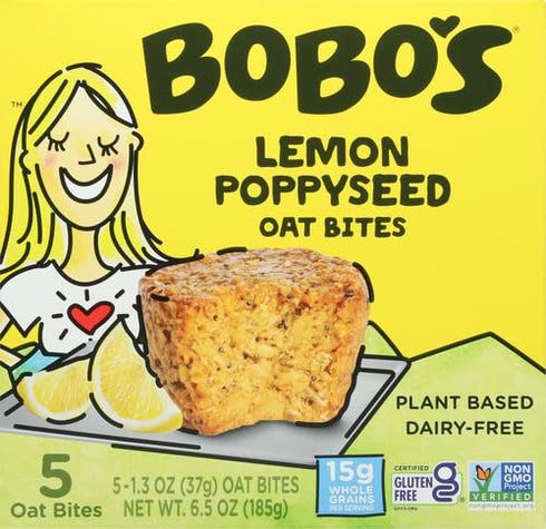 Bobo's Oat Bites, Lemon Poppyseed, 1.3 Ounce (5 Count Box)