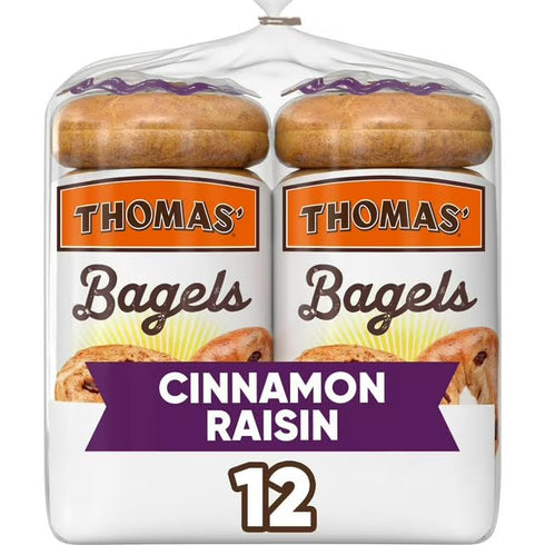 THOMAS' Cinnamon Raisin Bagels, 12 Count, 40 oz