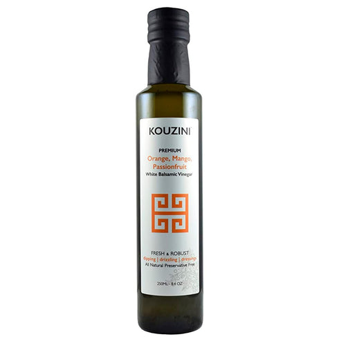 Kouzini Ultra Premium Orange, Mango, Passionfruit White Balsamic Vinegar, Aged Balsamic Vinegars