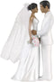 Elegant African American Couple White Plastic Cake Topper, 4.5" (1 Count), Unique Centerpiece Decoration for Weddings