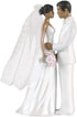 Elegant African American Couple White Plastic Cake Topper, 4.5" (1 Count), Unique Centerpiece Decoration for Weddings
