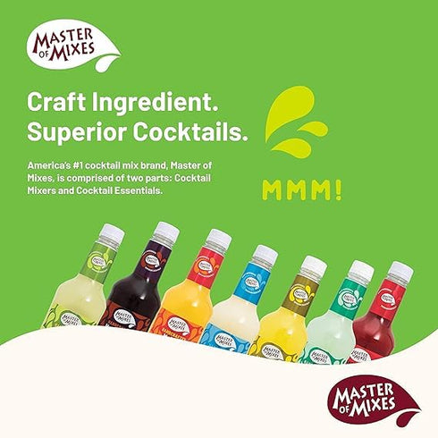 375 ML (12.7 Oz) Master of Mixes Cocktail Essentials Single Pressed Lime Juice, Bottle Fl