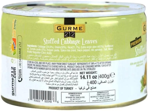 Gourmet212 14.11 Stuffed Cabbage Leaves Ounces | Ready to Serve, with Extra Virgin Olive Oil, All Natural, Kosher