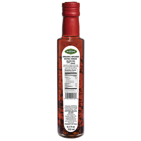 Pack (8.5 oz Pack 4) Mantova Organic Flavored Extra Virgin Olive Oil Variety Garlic, Basil, Chili, and Lemon Bottles