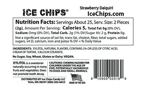 ICE CHIPS Xylitol Candy 3 Pack Assortment, 5.28 oz Total (Strawberry Daiquiri, Margarita, Pina Colada) Includes BAND