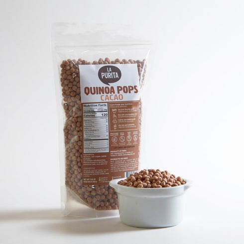 7 oz La Purita Quinoa Pops, Cacao Healthy Protein Chocolate Cereal, Gluten-Free, Sugar-Free, Vegan Superfood