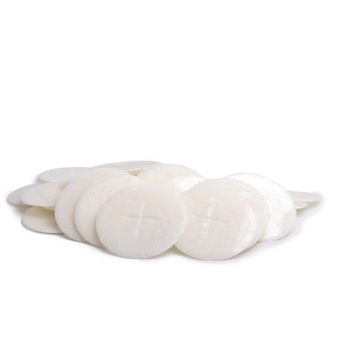 JWG Industries 1 3/8" 100 Communion Altar Bread White Cross Design Hosts