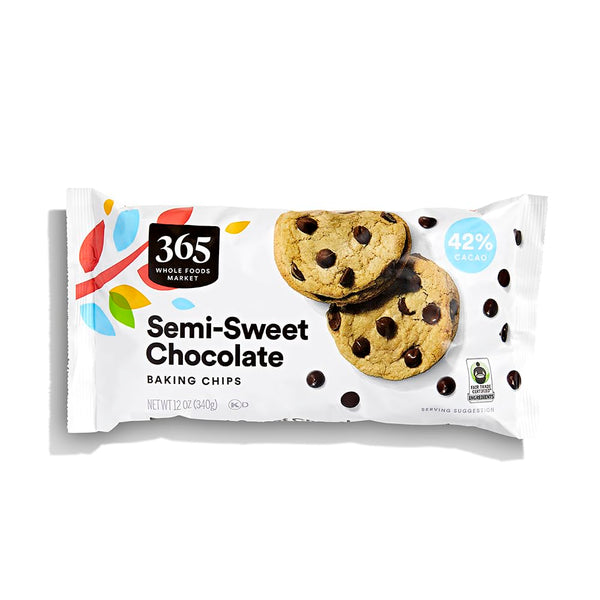 365 by Whole Foods Market , Semi-Sweet Chocolate Baking Chips, 12 Ounce