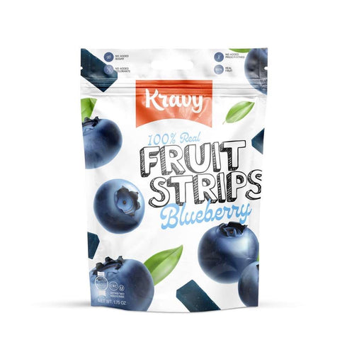 6 Pack Kravy Fruit Strips Real Fruit Snack Strips, No Added Sugar, Kosher, No Artificial Colors or Preservatives