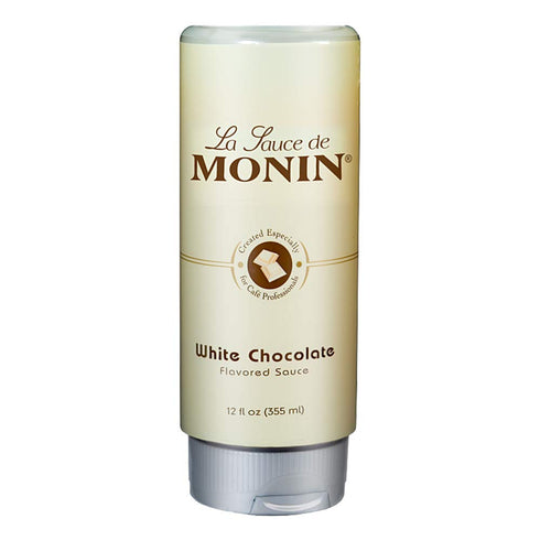 Monin Gourmet White Chocolate Sauce, 12 Ounce, Creamy and Buttery for Desserts