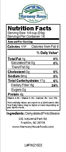 (16 oz, Harmony House Foods TRUE Dehydrated Pinto Beans - Easy Cook Quart Size Jar)