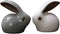 VICASKY 2Pcs Miniature Bunny Figures, Ceramic Easter Rabbit Bunny Figurines for Fairy Garden Statues, Cake Topper for