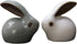 VICASKY 2Pcs Miniature Bunny Figures, Ceramic Easter Rabbit Bunny Figurines for Fairy Garden Statues, Cake Topper for