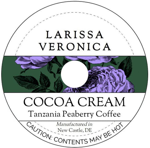 Larissa Veronica Cocoa Cream Tanzania Peaberry Coffee (Single Serve K-Cup Pods) (Gourmet, Naturally Flavored,