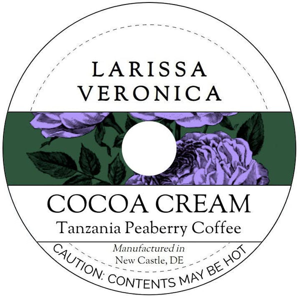 Larissa Veronica Cocoa Cream Tanzania Peaberry Coffee (Single Serve K-Cup Pods) (Gourmet, Naturally Flavored,