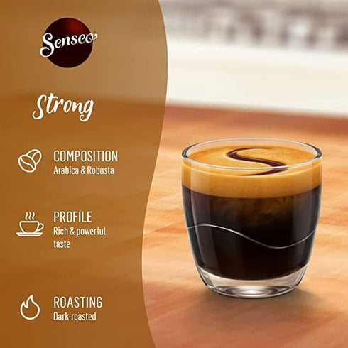48 Count (2 Packs) Senseo Strong Roast Coffee Pods Full-Bodied Dark Roast Flavor Single-Serve Coffee Pads Compatible