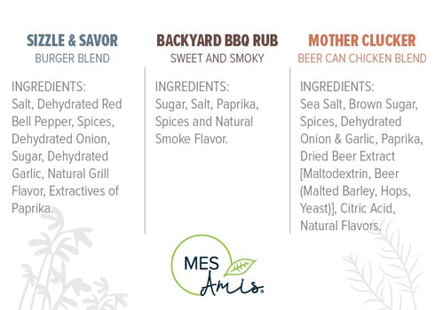 Mes Amis (7.3 (10.5 (8 Grill Masters Trio - Gourmet Blends & All-Purpose BBQ Seasonings - Sizzle & Savor Burger Blend