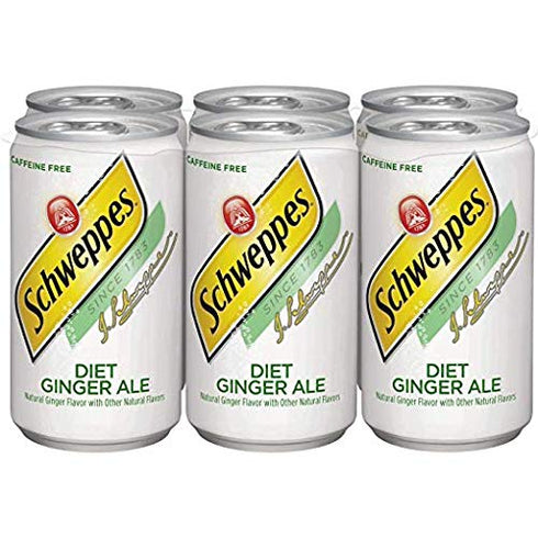 Schweppes 7.5 oz 18 pack Diet Ginger Ale Soda - mini cans