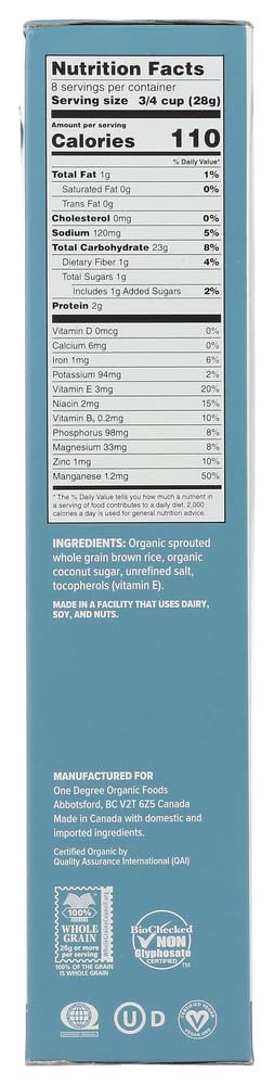 8 oz One Degree Organic Foods Sprouted Brown Rice Crisps Cereal -- by One Degree Organic Foods