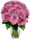 From You Flowers - One Dozen Purple Roses with Glass Vase |
