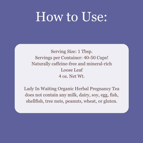 30 Birth Song Botanicals Lady in Waiting Pregnancy Tea Organic Red Raspberry Leaf Tea for Third Trimester Support