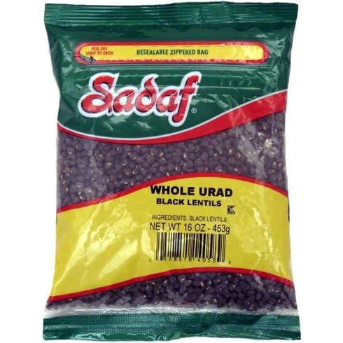 Sadaf Black Lentils 16 oz - Urad Dal Whole - Dried Black