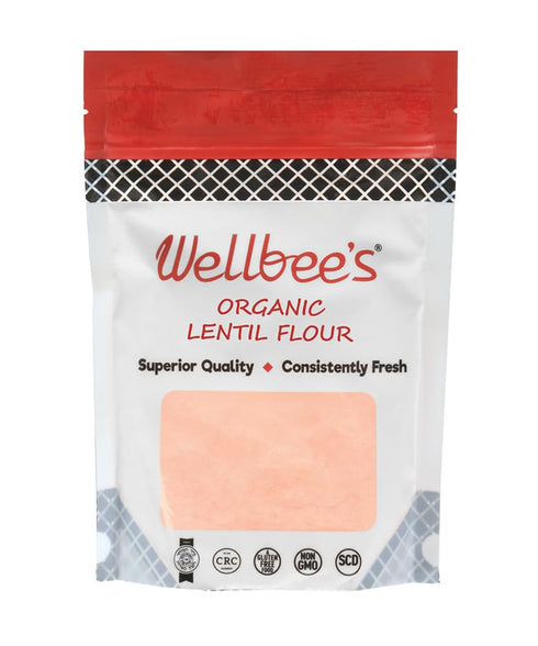 Wellbee's Red Lentil Flour, Gluten Free, Vegan, SCD Approved - Pre-soaked &