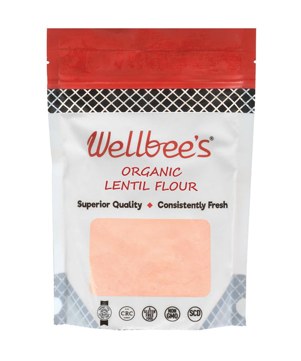 Wellbee's Red Lentil Flour, Gluten Free, Vegan, SCD Approved - Pre-soaked &