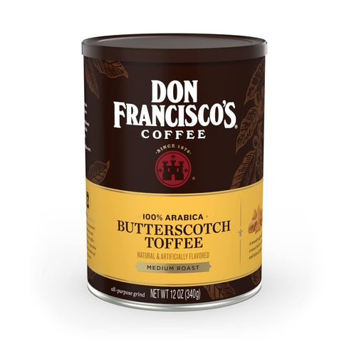 Don Francisco's Butterscotch Toffee Ground Flavored Coffee: Rich 100% Arabica Beans with