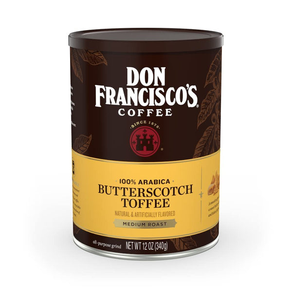 Don Francisco's Butterscotch Toffee Ground Flavored Coffee: Rich 100% Arabica Beans with