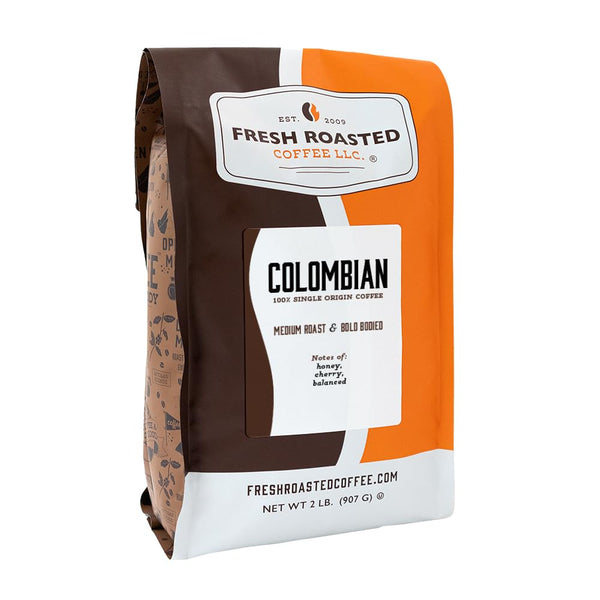 Fresh Roasted Coffee,100% Colombian, 2 lb (32 oz), Medium Roast, Kosher, Whole