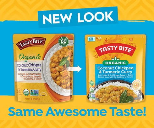 10 (Pack 6) Tasty Bite Organic Chickpea Coconut and Turmeric Curry, Ready to Eat, Microwavable Entre, Vegan, Ounce