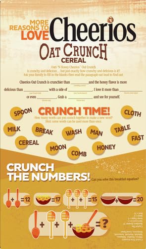 24 oz (Pack 2) Cheerios Oat Crunch Oats 'N Honey Breakfast Cereal, Made with Whole Grain, Family Size