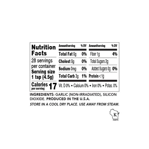Black Garlic North America (4.5oz) Black Garlic Powder-Granulated Kosher-Certified