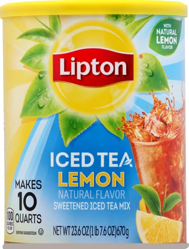10 Lipton Lemon Iced Tea Mix, Sweetened, Makes Quarts
