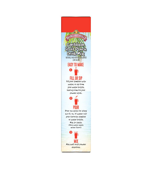 Pack 6-6 36 Margaritaville Caribbean Fruit Punch Drink Mix - of Per Box - Total Servings - Singles To Go - Low Calorie