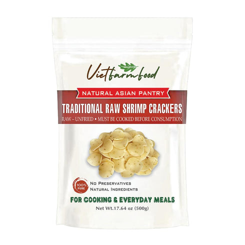TRADITIONAL RAW SHRIMP CRACKERS 17.64 Oz (500g) VIETFARMFOOD - Authentic Crispy Prawn
