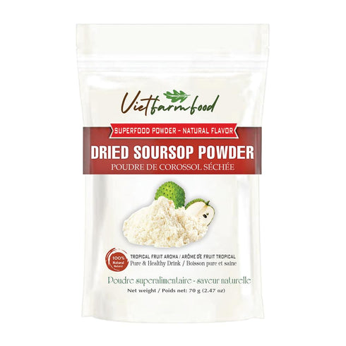 SOURSOP POWDER 2.47 oz (70g) VIETFARMFOOD: Pure freeze-dried fruit powder, made from