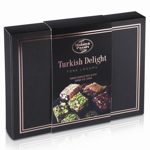 Malatya Pazari Turkish Delight Snack Gift Box, Gourmet Luxury Traditional lokum, Vegan,